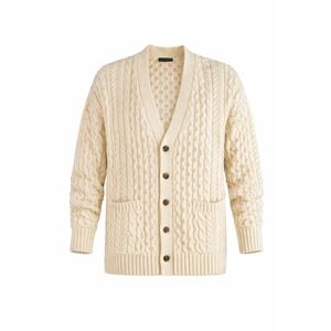 Brandy Melville Cream Cable Knit Wool Blend Cardigan Sweater
